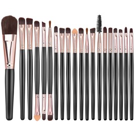 20 Pezzi Set Pennelli Trucco Professionale, Kit Completo con Pennello Fondotinta, Correttore e Blush, Set Pennelli Make Up per Principianti ed Esperti (Rosa Oro)