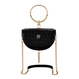 VICTORIA HYDE Tote Bags for Women Genuine Leather Vintage Half-moom Handbag Shoulderbag Best Gifts for Women Mom and Girlfriend (Black)