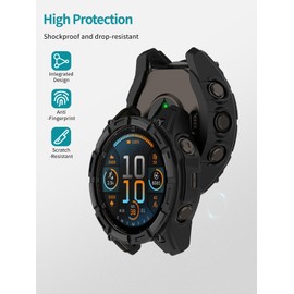 Case for Garmin Enduro 3–51mm, NOUKAJU Smartwatch Cover TPU Material,Easy to Install,Drop-Proof,Soft,Protective Cover for Enduro 3,2pack(Black+White)