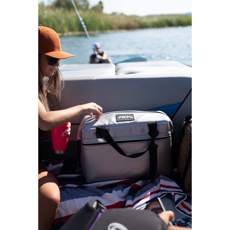 AO Coolers Carbon Soft Cooler with High-Density Insulation, Silver, 24-Can