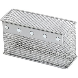 Ybmhome Wire Mesh Magnetic Storage Basket, Container, Desk Tray, Office Supply Accessory Organizer Silver for Refrigerator/Microwave Oven or Magnetic Surface in Kitchen or Office 2306 (1, Medium)