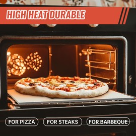 18'' Square Pizza Stone Baking Stone Cordierite Bread Stone for Oven Grill, Thermal Shock Resistant Ideal for Baking Different Sizes of Pizzas or Bread