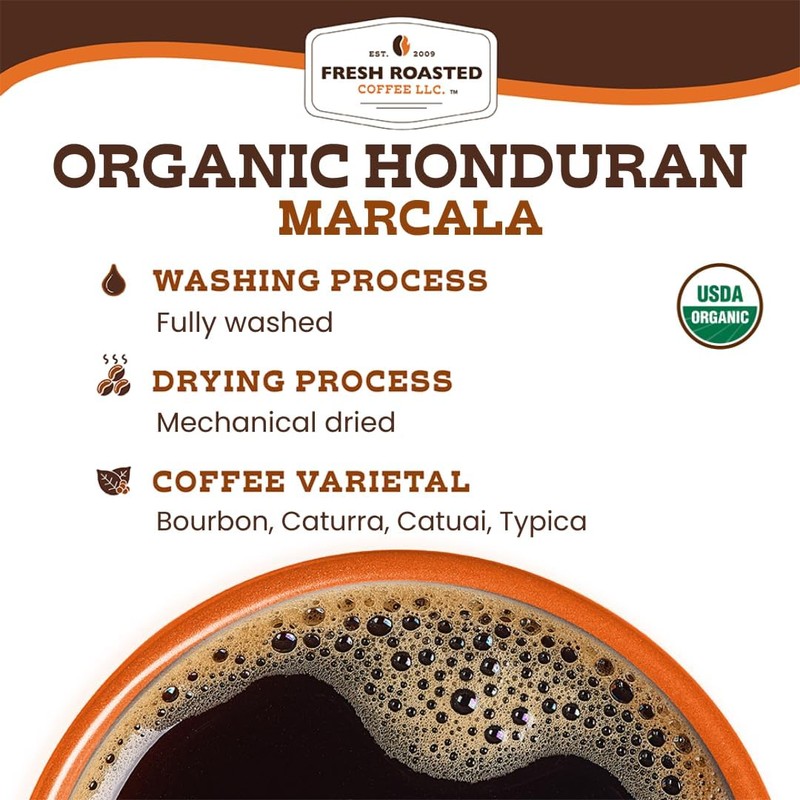 Fresh Roasted Coffee, Organic Honduran Marcala | USDA Organic, 100%