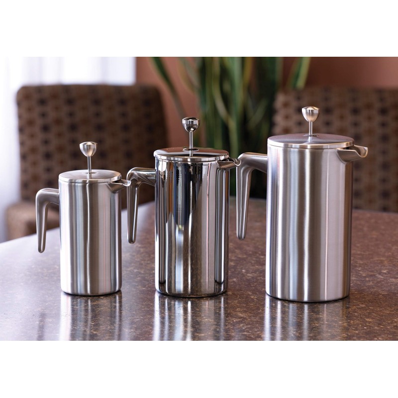 Service Ideas PDWSA350BS Double Wall Coffee Press, Stainless Steel, Brushed,