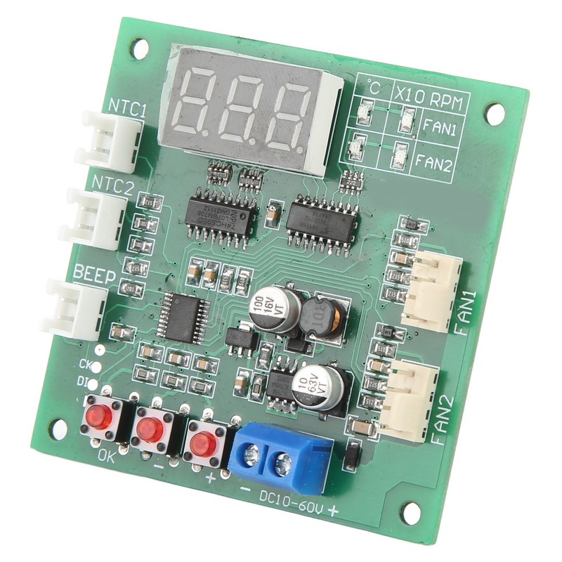 DC10‑60V 2 Channel 4 Wire Fan PWM Temperature Speed Controller
