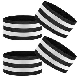 Gurfzcyuoo Pack of 4 Reflective Bands, Double Reflective Bands for Children and Adults, Trouser Clip, Bicycle Reflector Pendant with Chains for Outdoor Jogging, Reflector Band Reflectors Adults