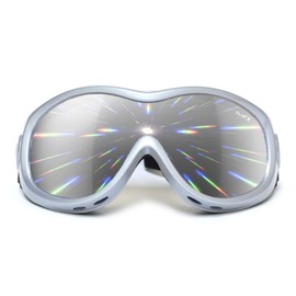 GloFX Rainbow Mirror Diffraction Visor Glasses – Cyberpunk Festival Essentials for Rave Outfits, Light Shows, Festivals & UV Protection, Must-Have Rave Accessories