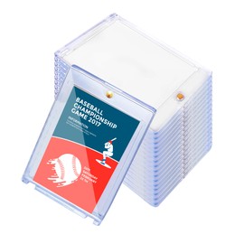 50 Pcs 100 Pt Acrylic Magnetic Card Holders One Touch Card Holder Clear Card Protectors Hard Plastic Magnetic Card Case for Sports Baseball Trading Card Storing Displaying(2.5 x 3.54 Inch)