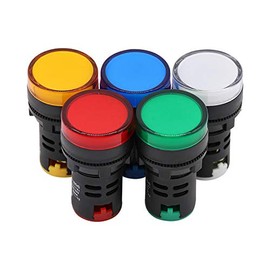 10Pcs Energy Saving LED Indicator Light 24V Mounting Hole Φ22mm Yellow
