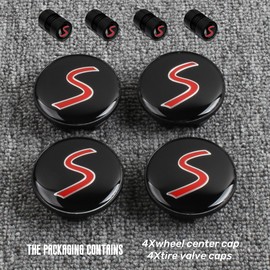 4PCS Car Wheel Center Cap 54mm S Logo Compatible with Mini Cooper Clubman Countryman Paceman Wheel Center Covers
