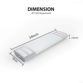 FAITHSAIL 2FT LED Light 20W 2200lm LED Linear Flush Mount Lights, 4000K Neutral White, 2 Foot Kitchen LED Lighting Fixture Ceiling for Craft Room, Laundry, Fluorescent Tube Replacement
