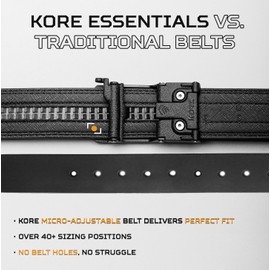 KORE Tactical Gun Belt | X7 Buckle & Black Reinforced Tactical Belt (Fits 24" to 54")