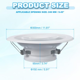 PATIKIL 6" Round Air Vent, Aluminum Ceiling Diffuser Air Supply or Exhaust Ventilation HVAC Air Conditioning Duct Covers with Spring Buckle for Home Office Warehouse, White