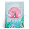 POPWOW Happy 1st Birthday Pop Up Card, Mermaid, Pearl Shell,
