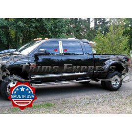 Made in USA - Trims Express fit:2006-2008 Dodge Ram Mega Cab 4Pc Pillar Post Stainless Steel Trim Door Cover