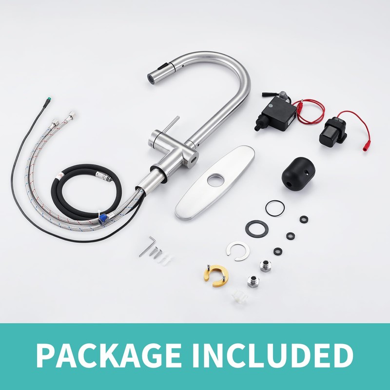 Touchless Kitchen Faucet with Pull-Down Sprayer, Single Handle Smart Motion