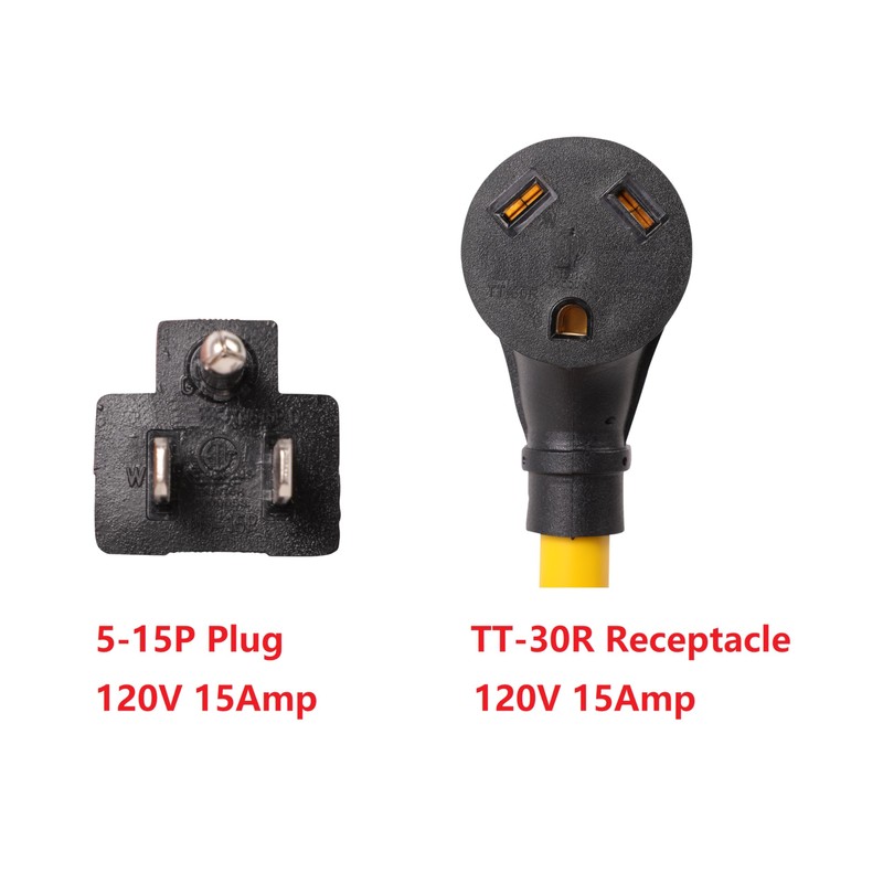 NEMA 5-15P to TT-30R 120V 15 Amp 4 FT with