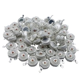 TOPXCDZ 50pcs LED COB Lamp Chip 3W DC 2.2-2.4V Input 600mA-700mA Mini LED Bulb Diode SMD for DIY LED Floodlight Spotlight Downlight (Red 625nm)