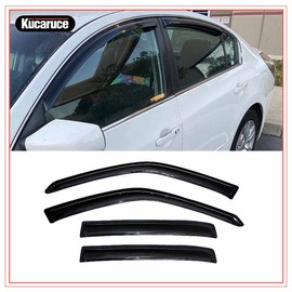 Kucaruce 94005 Out-Channel Tape On Side Wind Vent Deflector,4 pcs Dark Smoke Sun Rain Guards,Nice Window Visors fit for 2007-2012 Nissan Altima 4-Door Sedan Only