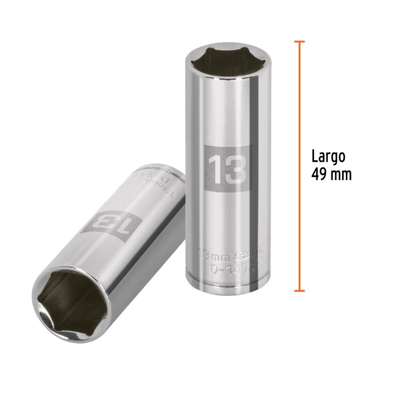 Truper D-1413-LM, Dado largo de 6 puntas mm, 13 mm,