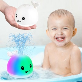 Baby Whale Bath Toys Infant, Bath Toys for Kids Ages 1-3 2-4 4-8, Light Up Whale Bath Toy Sprinkler 6-12 18-24 Months, Whale Spray Water Bath Toy for Toddlers, Pool Toys, Birthday Gift for Boys Girls
