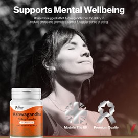 Vit Direct - Ashwagandha - 30 Capsules - 500mg - Daily Supplement - One Month Supply - Anxiety & Mood Support - Improve Muscle Strength & Recovery - Supports Brain Function - Easy to Take
