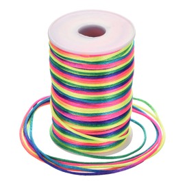 Rebower Nylon Satin Cord 3mm, 55 Yard Nylon String for Bracelet Braided Thread [for Jewelry Making Necklace Chinese Knot Craft] - Multicolor