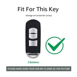 ontto TPU Car Key fob Cover Fit for Mazda 2 3 5 6 CX-5 CX-7 CX-9 CX-3 CX-4 CX-4 MX5 2015-2017 Remote Key case Shell Key Holder Bag Keychain Keyring Protector 3 Buttons Accessories White B