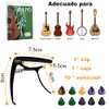 Afinador para Guitarra Juego de 11 Piezas,con Ranuras（Capo guitarra*1+Puas para