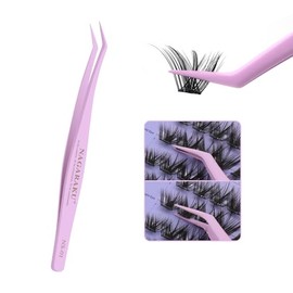 NAGARAKU NS-01 Pinzas Nano Antiadherentes para Pestañas Cluster DIY Rosa | Recubrimiento Nano Antipegamento, Punta Precisa Segura, ErgonóMico Ligero, 