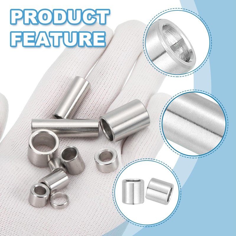 PATIKIL 6 Pcs Stainless Steel Spacers, 7mm ID x 10mm
