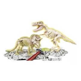 Clementoni Juego De Excavación T-rex Y Triceratops Fosforescente Clemen