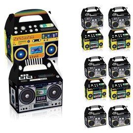 WANGCL 12 Pieces 80s Party Favor Boxes Retro Radio Decorations Table Centerpieces for 1980s Theme Hip Hop Music Birthday Party Supplies