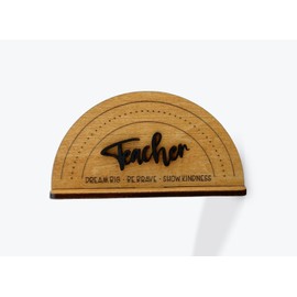 Wooden Protractor Teacher Ornament
