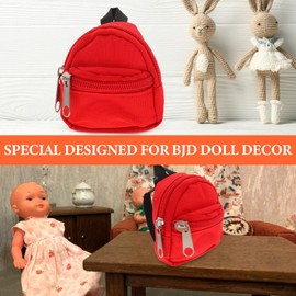 ifundom Doll Backpack Travel Daypack Traveling Accessories Backpacks for Mini House Decor Miniature Dolls Toys Dolly House Accessories Doll Costume Ornament Bag Polyester Red Baby Set