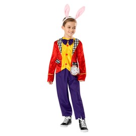 Bristol Novelty 3013495-6000 White Rabbit Costume Kids Fancy Dress, Boys, Multi, 5-6 Years