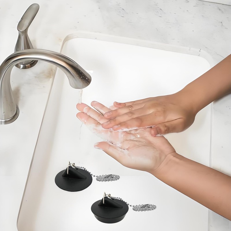 Sink Plug Rubber (Pack of 2), Universal Sink Plug with