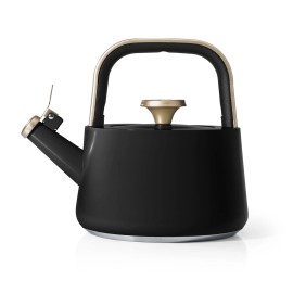 Made By Gather Drew Barrymore 1.8L Ceramic Non-Stick Stovetop Tea Kettle, Black Sesame - Rose