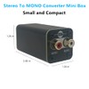 SPRODIO Single Stereo to Mono Converter, RCA L/R Audio Adapter