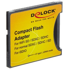 DeLOCK 62637 Compact Flash Adapter WiFi SD/SDHC/SDXC Memory Card For Isdio Black/Yellow