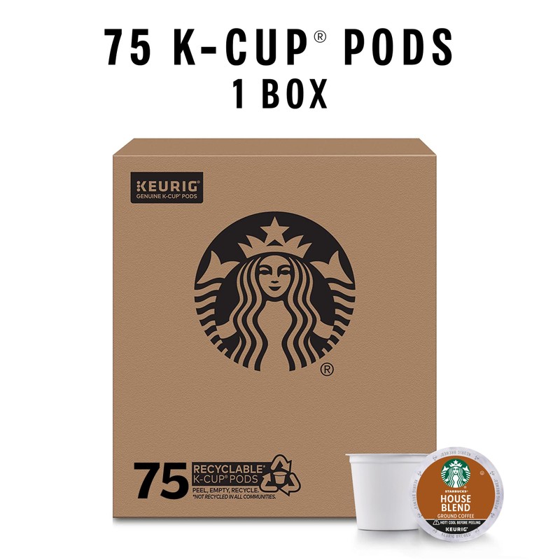 Starbucks K-Cup Coffee Pods, Medium Roast, House Blend for Keurig