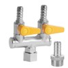 BesNPT Nickel Plated Brass 3 Way Shut Off Gas Valve