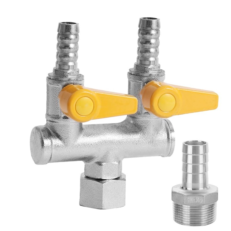BesNPT Nickel Plated Brass 3 Way Shut Off Gas Valve