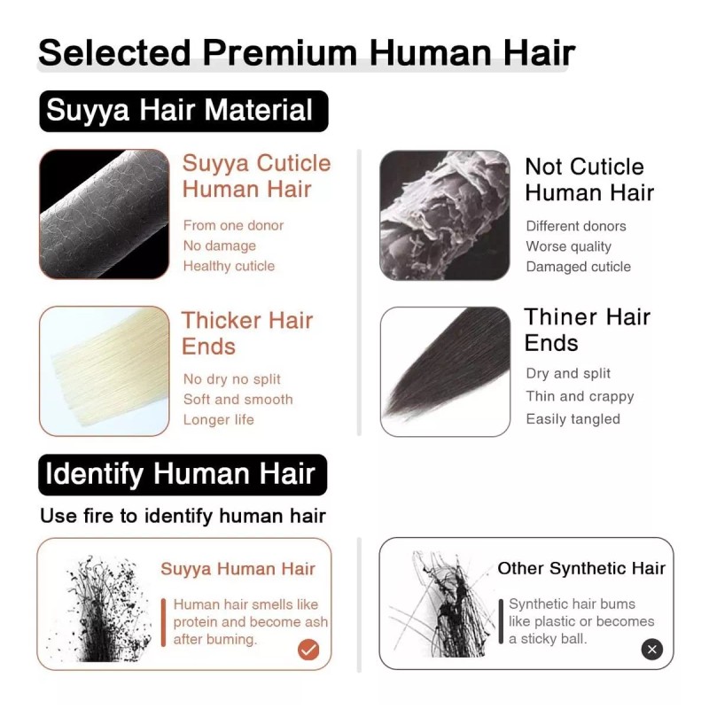 Suyya Extensiones Cabello Natural 14in Rubio Platino 40gr