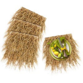 XLX TURF Fake Hay Straw Table Placemats, Artificial Thatch Table Centerpiece Decor Western Cowboy Birthday Party, DIY Crafts, 13x13 Inch