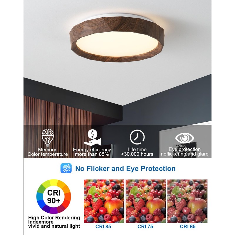 ANYLOVE 15 inch LED Flush Mount Ceiling Light Fixture,3000K 4000K