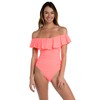 La Blanca Women's Island Goddess Off Shoulder Ruffle One Piece