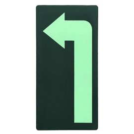 Aspire (Pack of 6) Glow in the Dark Safety Sign, Luminous Arrow Sign Foot Print Sign, Fluorescent Exit Sign for Floor Stairs-Left-11.8" L x 5.9" W