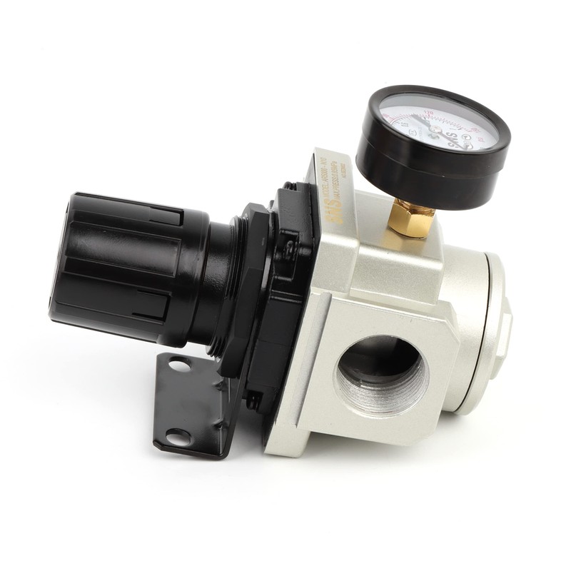 SNS Air Compressor Pressure Regulator With Bracket and Gauge Female