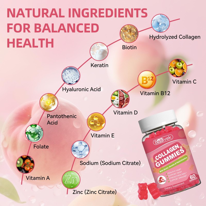 Babivek 2 Pack Collagen Gummies for Women & Men –